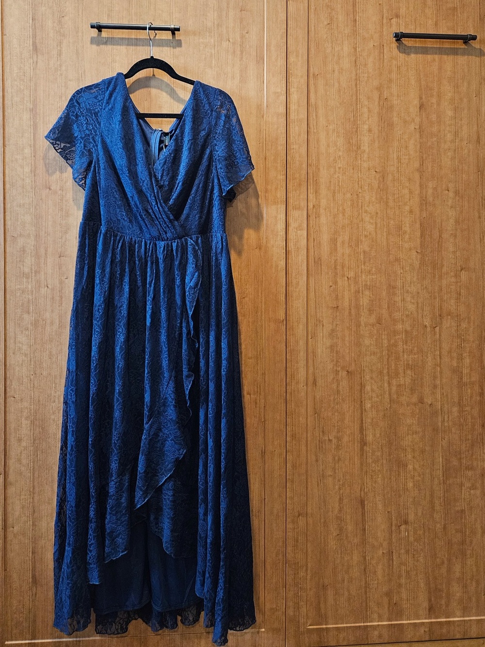 Ever Pretty Deep Blue Lace Wrap Maxi Dress - Picture 2 of 3